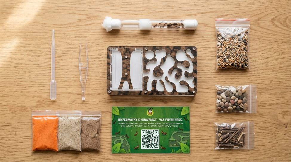 Kompletní obsah sady mravenčí farmy